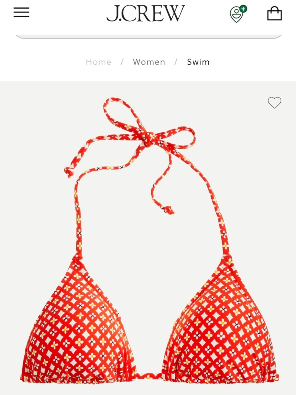 J. Crew String Bikini Swimsuit in Sunset Geometric Womens Small